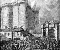 Взятие Бастилии. Восставший народ освободил семерых заключенных.