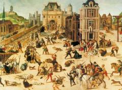 В Париже началась массовая расправа католиков с протестантами-гугенотами (Варфоломеевская ночь)